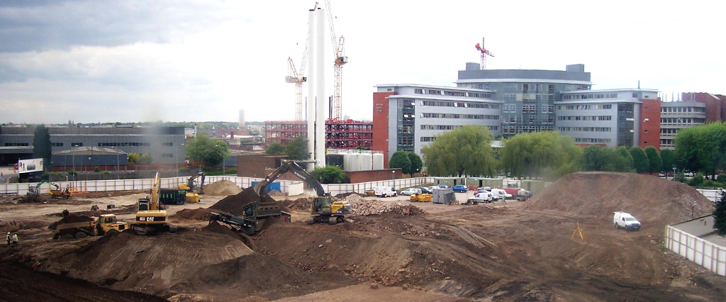 Groundworks, land remediation and infrastructure services as principal contractor for Aston University in Birmingham, West Midlands.