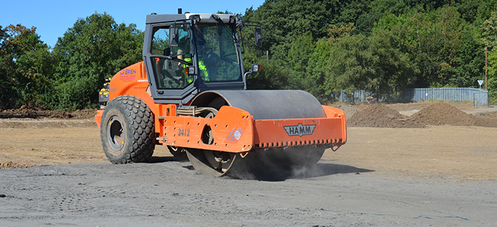 Civil engineering and groundworks specialist providing earthworks and laser levelling services at Broxhill Sports Centre.