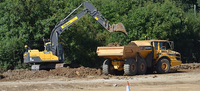 Civil engineering and groundworks specialist providing earthworks and laser levelling services at Broxhill Sports Centre.