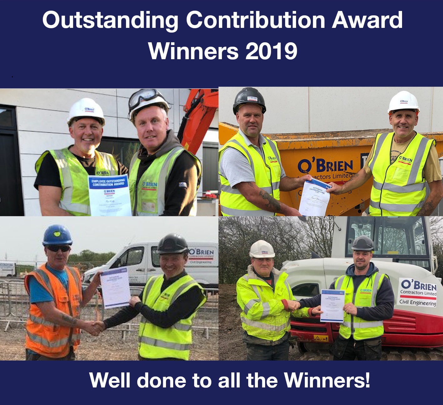 O’Brien Celebrates the 2019 Winners of our ‘Employee Outstanding Achievement Award’!