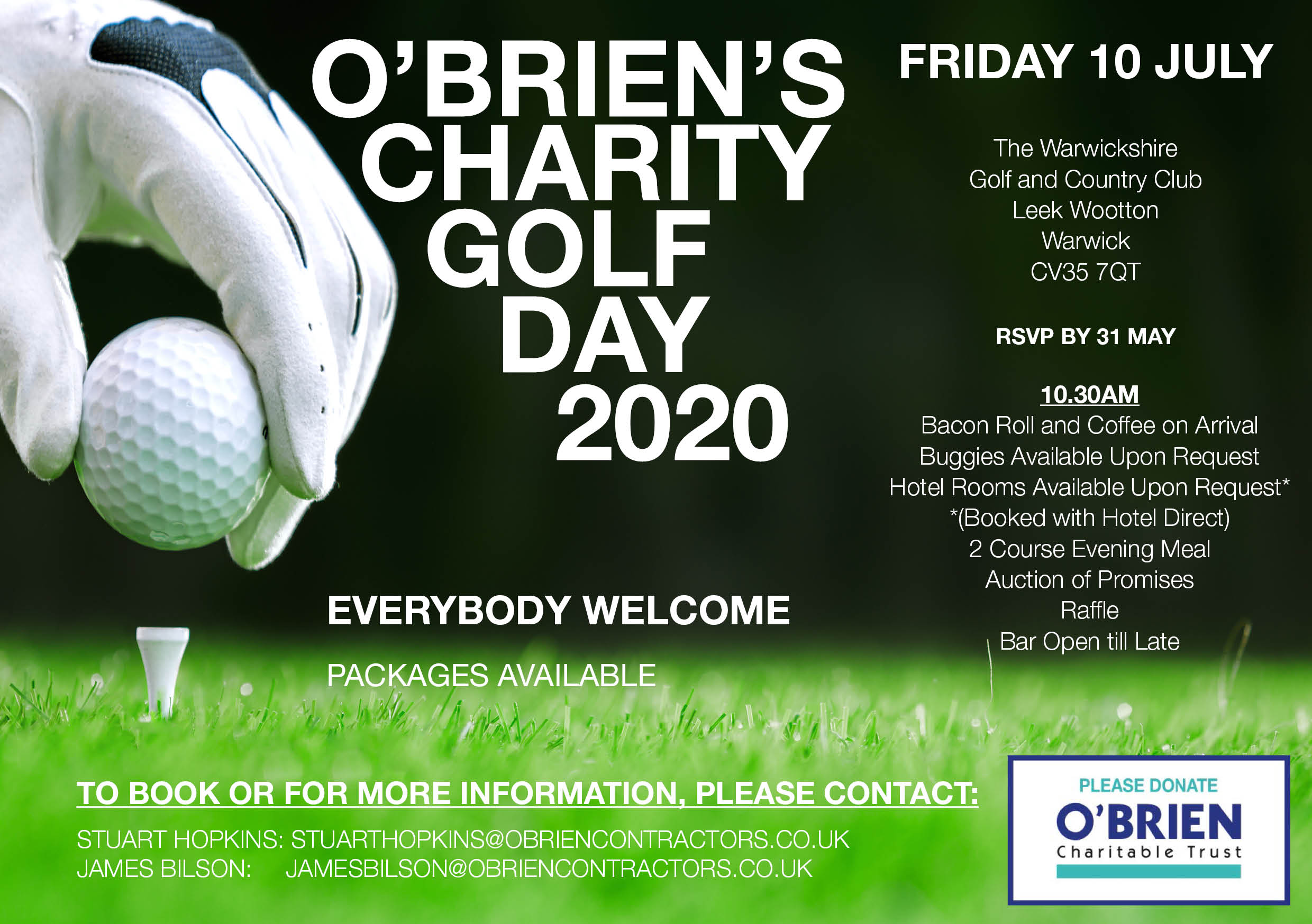 Teeing off our Charitable Trust 2020 Events with the Super Popular Charity Golf Day! 10 JULY 2020