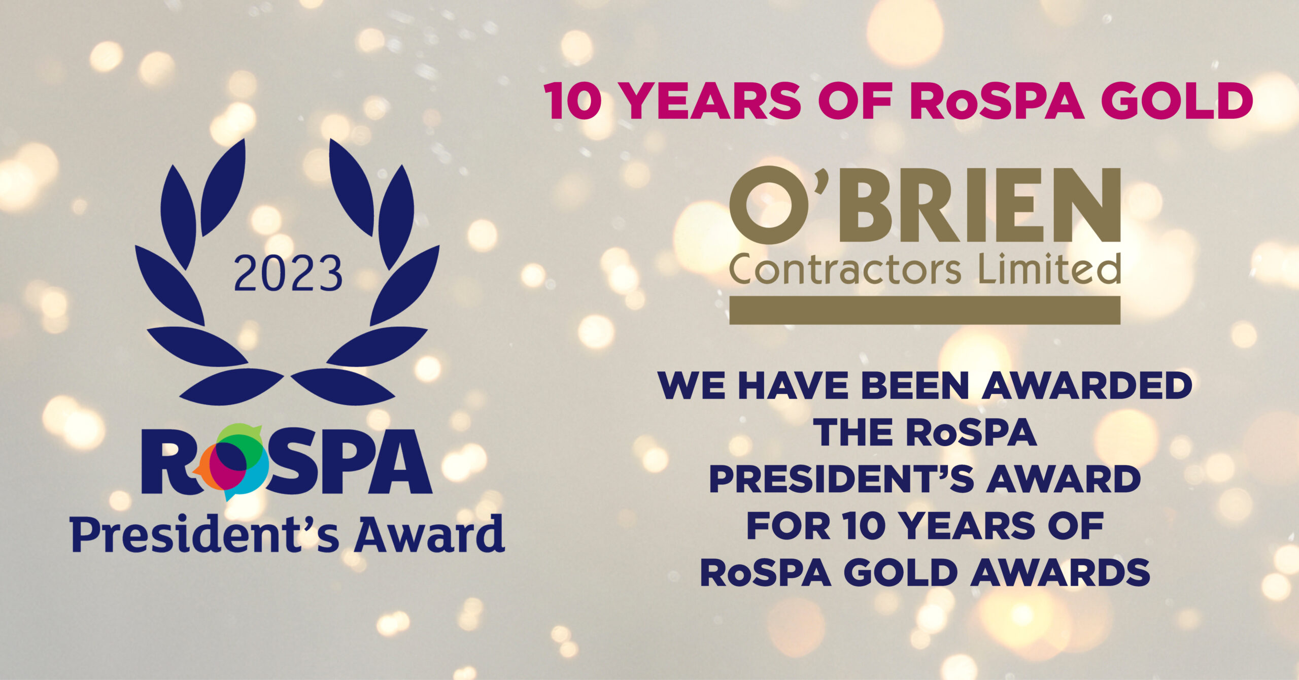 RoSPA President’s Award for 10 Years of RoSPA Gold
