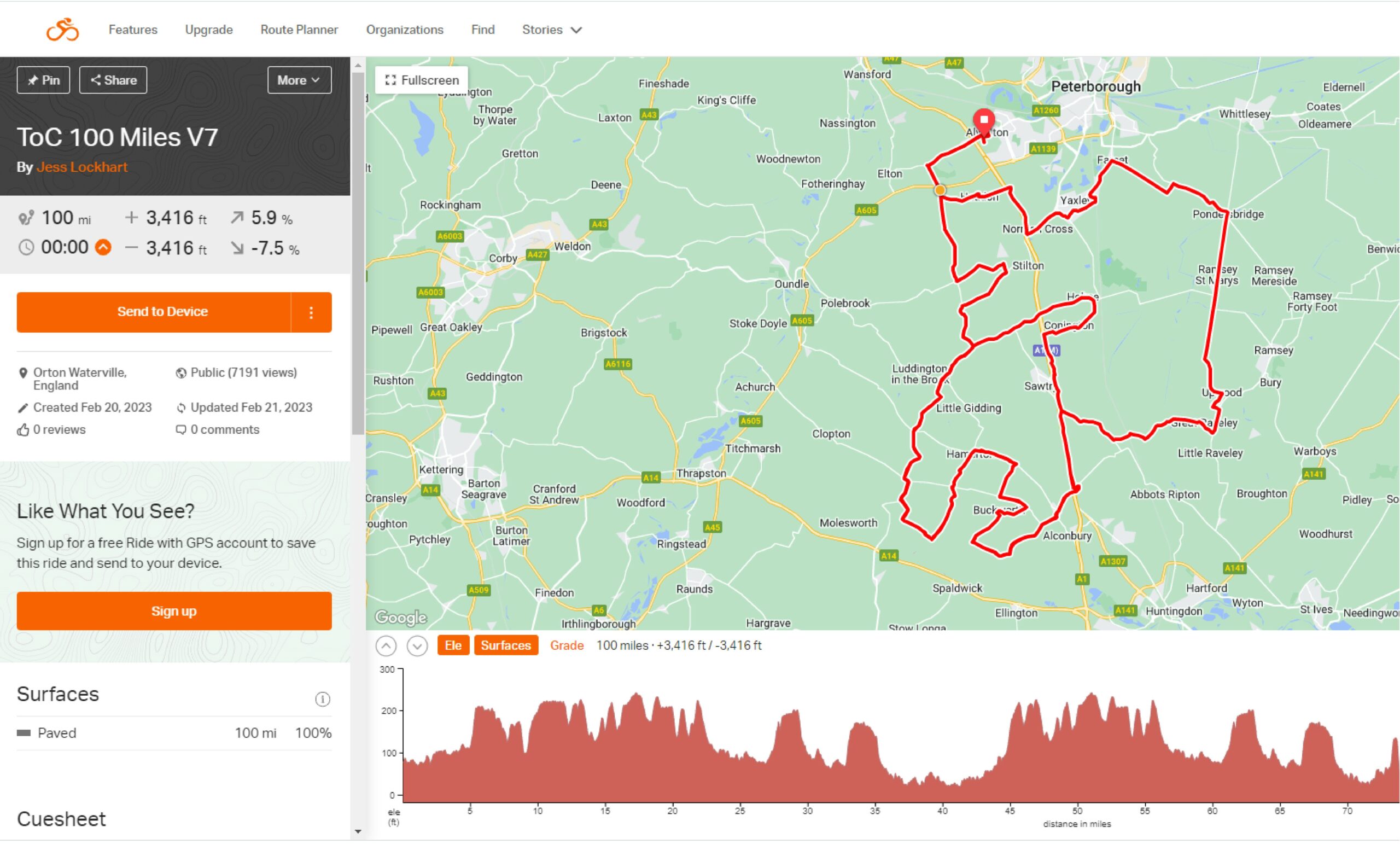100 Mile Route Scaled 